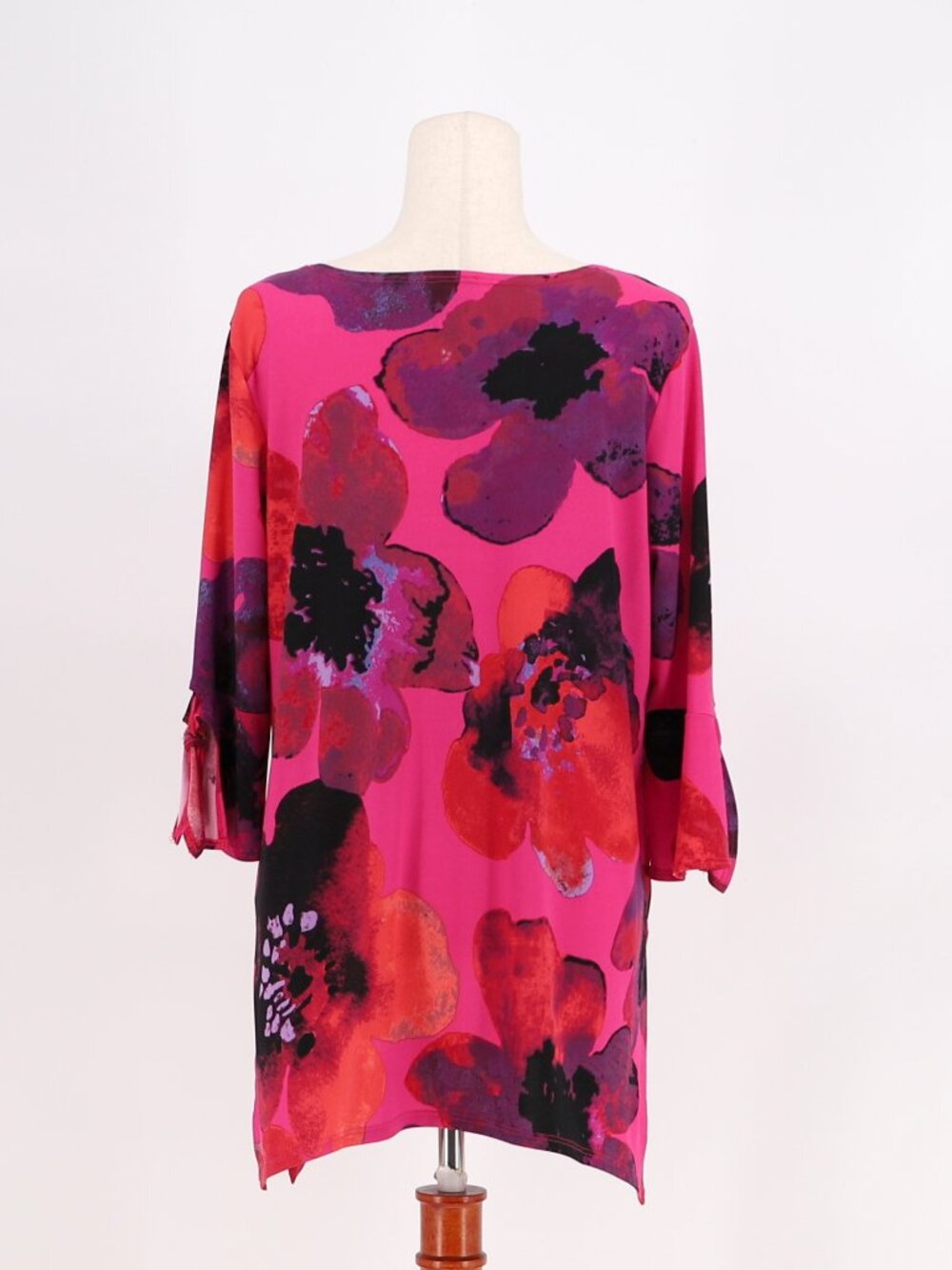 CLARA SUNWOO Soft Knit Poppy Print Tunic with Cuff Detail Side Vents Size M - Picture 5 of 10